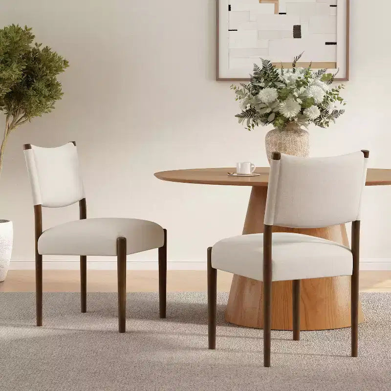 Christopher Knight Home Harry Modern Rubberwood Upholstered Dining Chairs (Set of 2)