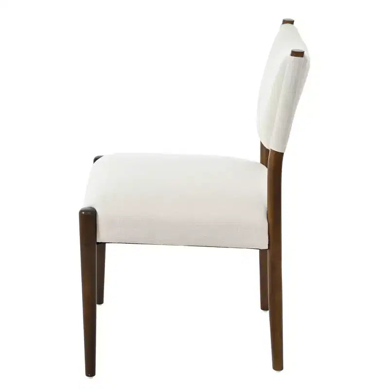 Chaises de salle à manger modernes rembourrées en bois d'hévéa (lot de 2)
