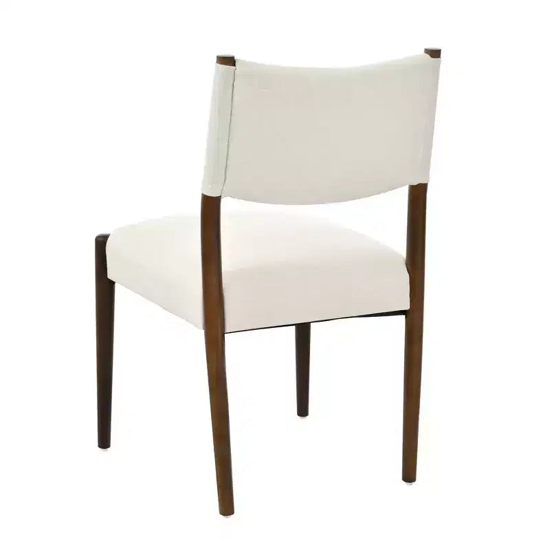 Chaises de salle à manger modernes rembourrées en bois d'hévéa (lot de 2)