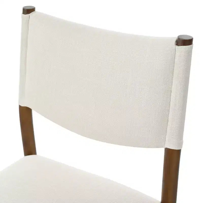 Chaises de salle à manger modernes rembourrées en bois d'hévéa (lot de 2)