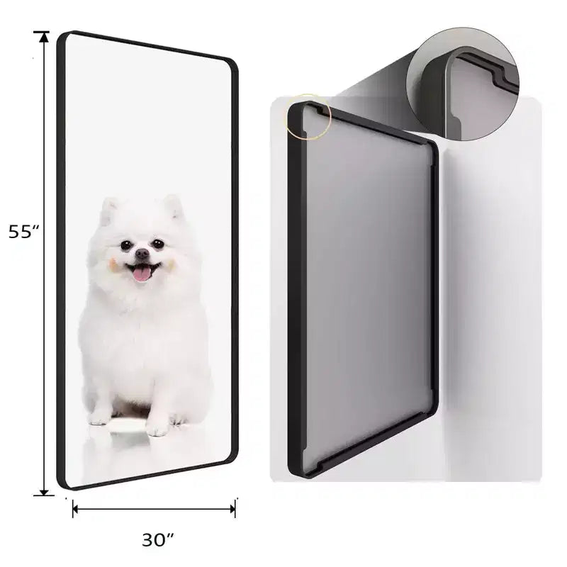 Miroir mural de salle de bain à cadre en métal noir 55x30 pouces, décoratif rectangulaire, à fixation murale, à accrocher dans les coins, décoration intérieure pour de multiples scènes