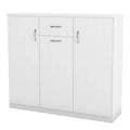 miBasics Beammoon Modern 1 Drawer Shoe Cabinet with 11 Shelves White: Holds up to 30 Pairs, MDF Wood Veneer, Adjustable Storage