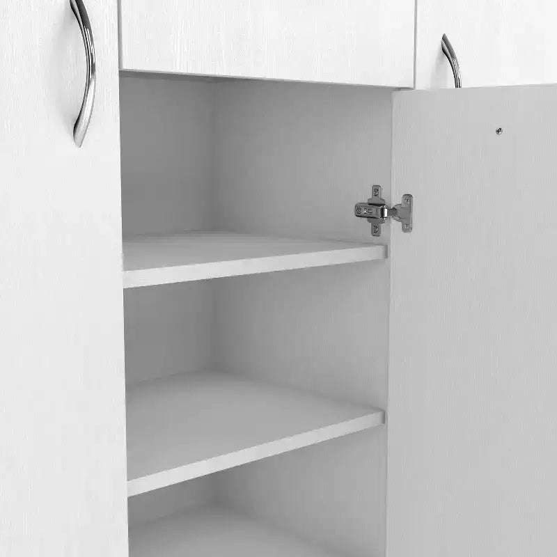 Meuble à chaussures moderne blanc 1 tiroir avec 11 étagères : Peut contenir jusqu'à 30 paires, placage de bois MDF, rangement réglable