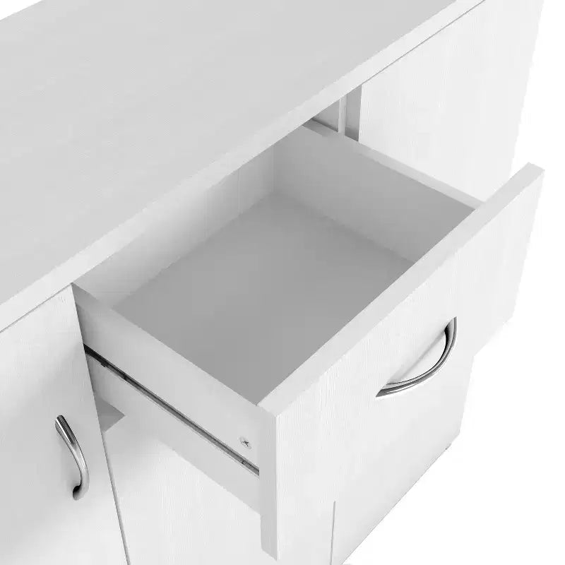 Meuble à chaussures moderne blanc 1 tiroir avec 11 étagères : Peut contenir jusqu'à 30 paires, placage de bois MDF, rangement réglable
